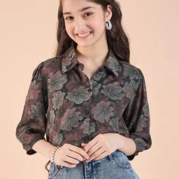 StyloBug Girls Green Printed Top-image-64