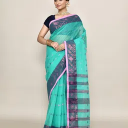 PUKU Woven Design Pure Cotton Taant Saree-picture-43