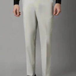 Louis Philippe Grey Slim Fit Checks Trousers-image-17