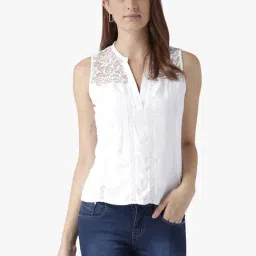 DODO & MOA White Self Pattern Top-image-49