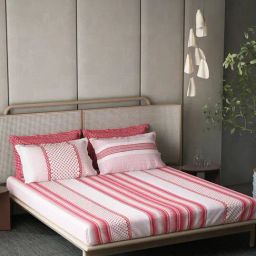 DDecor Ethnic Red 180 TC Cotton King Bed Sheet With 4 Pillow Cover-image-27