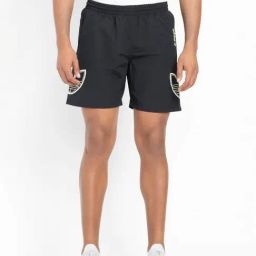 Adidas Originals Black Regular Fit Printed Sports Shorts-picture-2