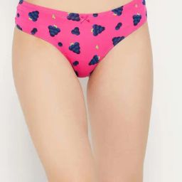 Clovia Cotton Pack of 5 Low Waist Printed Thong with Inner Elastic image 3