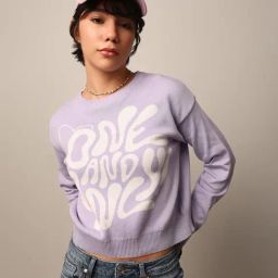 Only Lavender Cotton Graphic Print Pullover-image-22