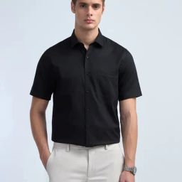 Arrow Black Beauty Cotton Regular Fit Self Pattern Shirt-picture-28