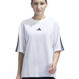 Adidas White Cotton Fitted Sports T-Shirt-image-91