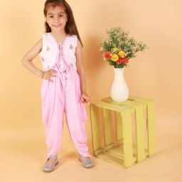 TWISHA Kids Pink Embroidery Jumpsuit-image-60