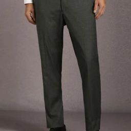 Louis Philippe Grey Slim Fit Texture Trousers-image-34