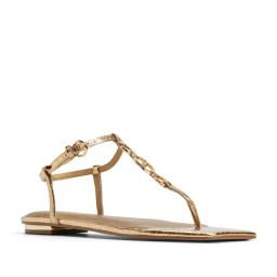 Aldo Women's Gold T-Strap Sandals-image-76