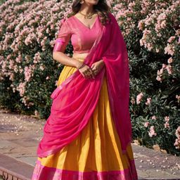 Aavisa Queency Printed Silk Ready to Wear Lehenga & Unstitched Blouse With Dupatta-picture-30