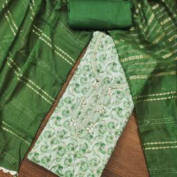 Blissta Floral Printed Beads & Stones Unstitched Dress Material-image-35