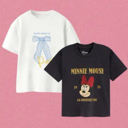 Nap Chief Girls Grey & White Cotton Relaxed Fit Minnie Mouse T-Shirts - Pack of 2-picture-22