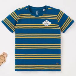 Ed-a-Mamma Kids Navy & Yellow Striped T-Shirt-image-36