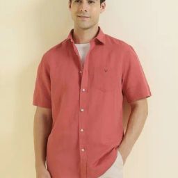 Allen Solly Red Linen Slim Fit Shirt-image-95