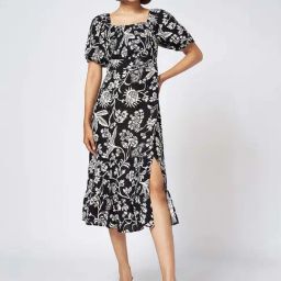 Honey by Pantaloons Black Printed A-Line Dress-image-65
