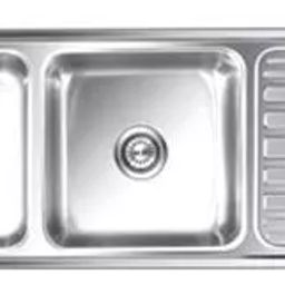 Nirali Silent Square 21.5x61x21.5 Inch Satin SS Double Bowl Kitchen Sink Luxor-image-42