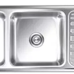 Nirali Silent Square 21.5x61x21.5 Inch Anti Scratch SS Double Bowl Kitchen Sink Luxor-2