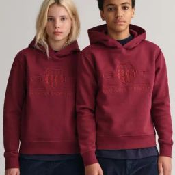 Gant Kids Maroon Embroidered Full Sleeves Sweatshirt-picture-30