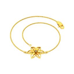 P.C Chandra Jewellers 14k Designer Flower Motif Yellow Gold and Diamond Bracelet-image-19