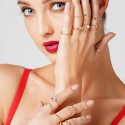 Zaveri Pearls Gold Tone Set Of 15 Stunning Stackable Finger Rings-ZPFK10875-23