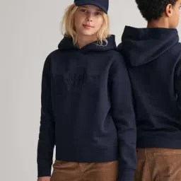 Gant Kids Navy Embroidered Full Sleeves Sweatshirt-image-64