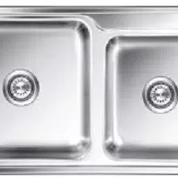 Nirali Silent Square 21.5x39.4x21.5 Inch Satin SS Double Bowl Kitchen Sink Or te-5