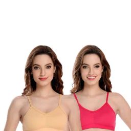 AROUSY Yellow & Pink Cotton Beginner's Bra - Pack Of 2-picture-36