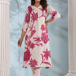 Kaftanize Women Floral Printed Kurta with Trousers-98
