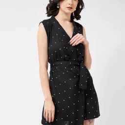 Magre Black Polka Dot Playsuit-image-90