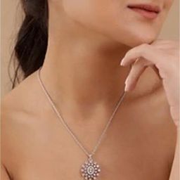 March by FableStreet 92.5 Sterling Silver Classic Shine Jewellery Set for Women-image-17