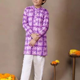 Fashion Dream Boys Violet Printed Kurta and Pyjama-picture-44