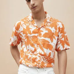 Fame Forever By Lifestyle Orange Smart Fit Printed Shirt-picture-7