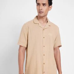 7 Alt By Pantaloons Beige Cotton Relaxed Fit Printed Shirt-picture-14