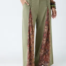 Bombay Paisley by Westside Olive Printed Cotton-Blend Pants-picture-16