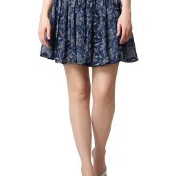 Cation Blue Floral Print Mini Skirt-image-84