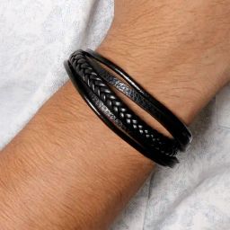Joker & Witch All Black Charles Multi-strand Black Men's Bracelet-33