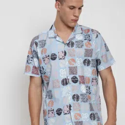 showoffff Showoff Blue Relaxed Fit Abstract Print Shirt-picture-28