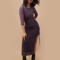 Ginger by Lifestyle Purple Self Pattern Bodycon Dress-image-12