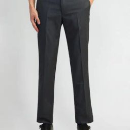 Arrow Grey Slim Fit Self Pattern Trousers-picture-9