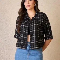 Chimpaaanzee Black Regular Fit Checked Shirt-picture-9