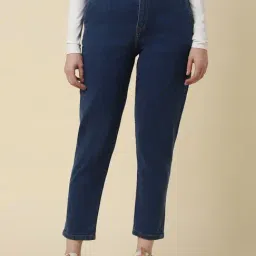 Allen Solly Blue Cotton High Rise Jeans-image-49