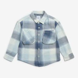 HOP Kids by Westside Blue Checkered Cotton Shirt-image-94