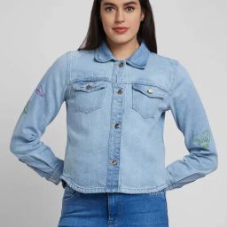 Spykar Light Blue Cotton Slim Fit Denim Jacket-23