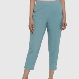 Fabindia Green Cotton Cropped Pants-picture-38