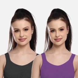 FIMS: Fashion is my Style Black & Purple Sports Bras - Pack Of 2-picture-23