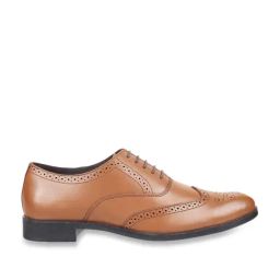 Mochi Men's Tan Brogue Shoes-image-9
