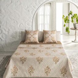 DDECOR Live beautiful Floral Bouquet Caramel 210 TC Cotton Comforters - Set of 5-picture-27