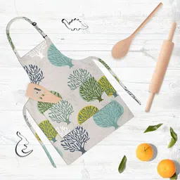 ArtzFolio White Cotton Printed Waterproof Apron-image-71