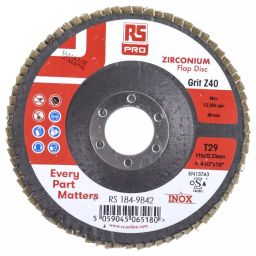 RS PRO Zirconium Dioxide Flap Disc, 115mm, P40 Grit, 1849842-image-21
