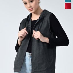 BAESD Women Fleece Lightweight Open Front Jacket with Patchwork-picture-7